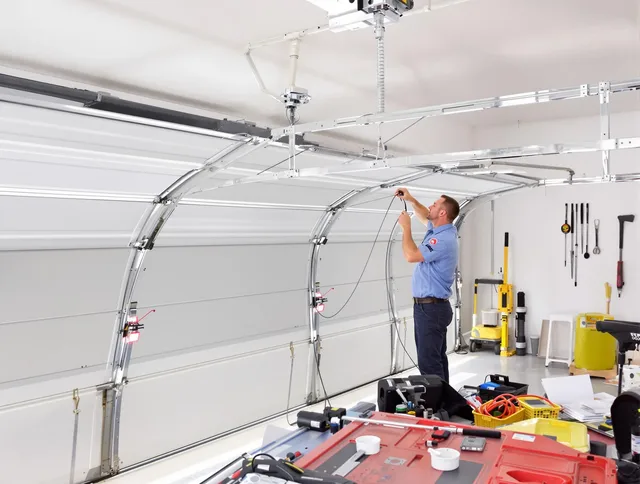 Garage door cable repair service by Tustin Garage Door Repair in Tustin