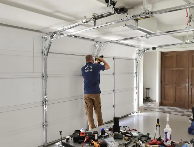 Tustin Garage Door Repair certified technician performing precision garage door repair in Tustin