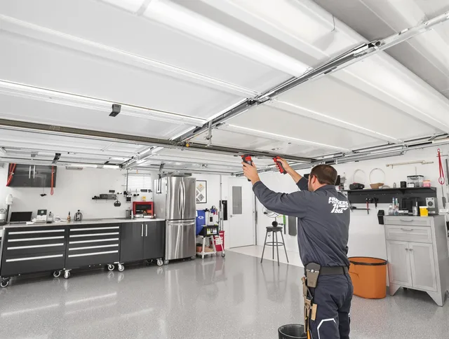 Overhead garage door repair service by Tustin Garage Door Repair in Tustin