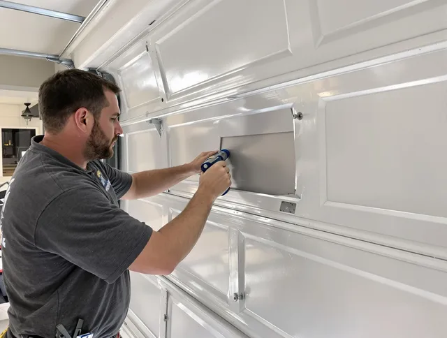 Garage door panel repair by Tustin Garage Door Repair in Tustin