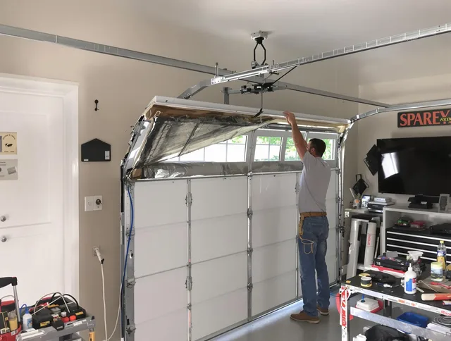 Garage door section replacement by Tustin Garage Door Repair in Tustin